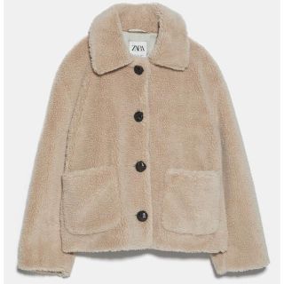 ザラ(ZARA)のZARAクロップド丈ボアコートMジャケット(毛皮/ファーコート)