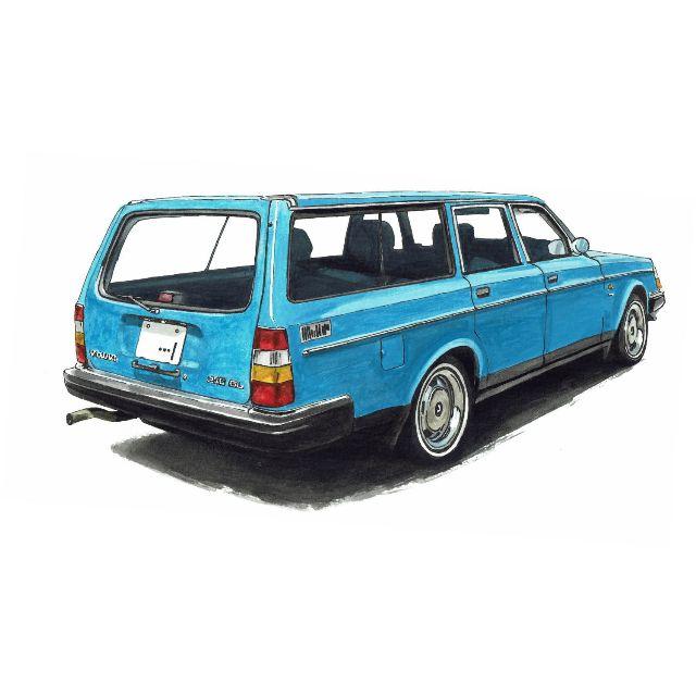 GC-1276 ボルボ240GL WAGON限定版画直筆サイン額装●作家平右ヱ門 3