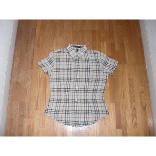 バーバリー(BURBERRY)の中古美品　バーバリーロンドン　半袖ノバチェックシャツ　シルク　ＵＳＡ６(シャツ/ブラウス(半袖/袖なし))