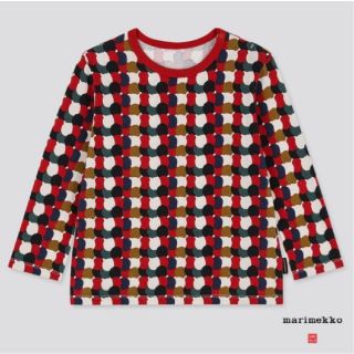 ユニクロ(UNIQLO)の【はぴ様専用】ユニクロ　マリメッココラボ　子供用ロングスリーブT　90サイズ(Tシャツ/カットソー)