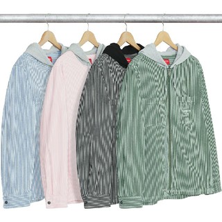 シュプリーム(Supreme)のSupreme Hooded Stripe Denim Zip Up Shirt(Gジャン/デニムジャケット)
