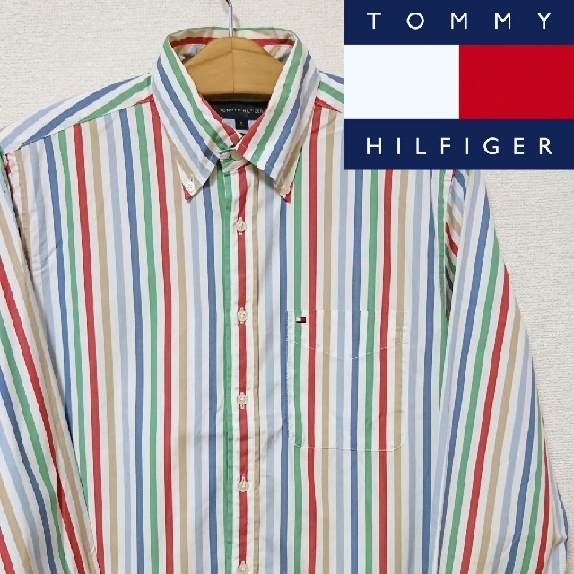 TOMMY HILFIGER(トミーヒルフィガー)の【美品】TOMMY HILFIGER ストライプ シャツ S メンズのトップス(シャツ)の商品写真