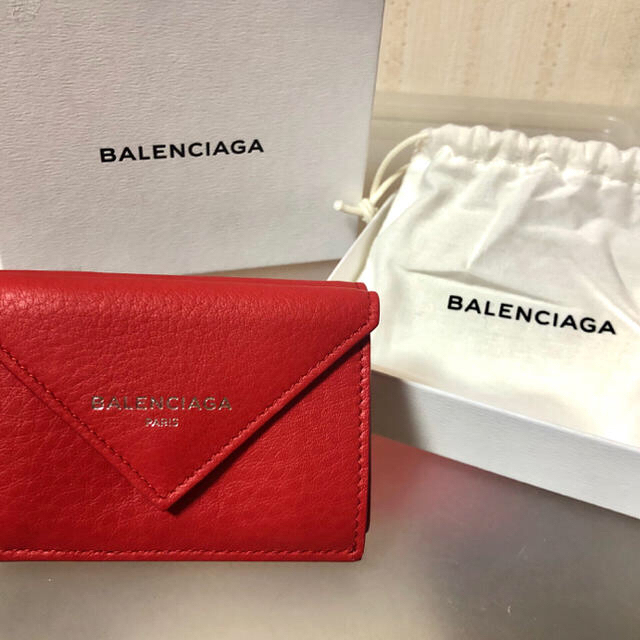 Balenciaga(バレンシアガ)の本日限定❤️ペーパーミニウォレット　赤 レディースのファッション小物(財布)の商品写真