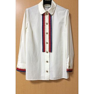 Gucci - GUCCIコットンポプリンシャツ ウェブリボン&トリムの通販 by