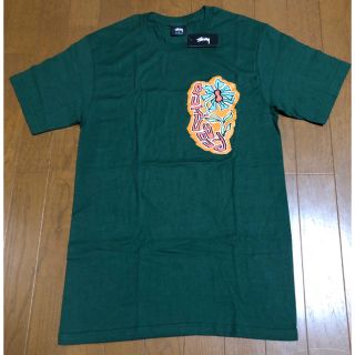 ステューシー(STUSSY)のstussy ステューシー 半袖Tシャツ グリーン Sサイズ ショッパー付(Tシャツ/カットソー(半袖/袖なし))