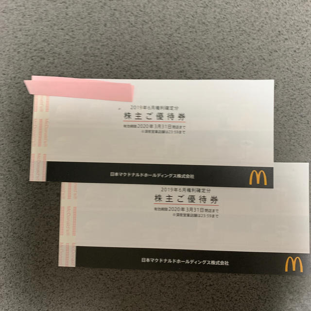 優待券/割引券マクドナルド　株主優待　2冊