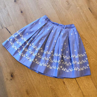 クミキョク(kumikyoku（組曲）)の新品 組曲 スカート 120 花柄刺繍 紫(スカート)