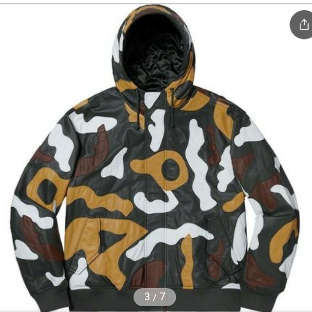 Supreme camo leather Hooded jacket