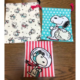 スヌーピー(SNOOPY)のスヌーピー フライングエース　巾着セット(キャラクターグッズ)