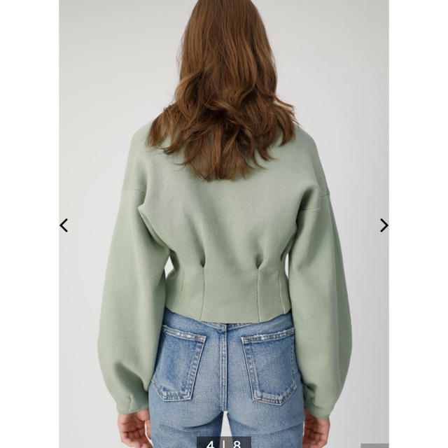 moussy(マウジー)のmoussy V NECK SHORT カーディガン グリーン レディースのトップス(カーディガン)の商品写真