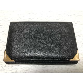 サンローラン(Saint Laurent)のイブサンローラン  カードケース　黒(名刺入れ/定期入れ)