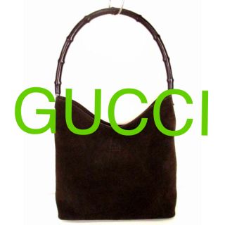 グッチ(Gucci)のグッチ GUCCI スエード レザー 革トートバッグ バンブー(トートバッグ)