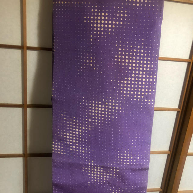 紫の変則ドット柄名古屋帯 レディースの水着/浴衣(帯)の商品写真
