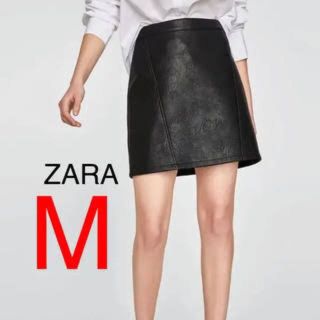 ザラ(ZARA)のzara レザー台形ミニスカート(ミニスカート)