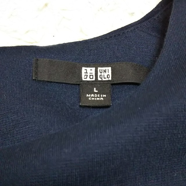 UNIQLO(ユニクロ)のUNIQLO♡ネイビーワンピース L レディースのワンピース(ひざ丈ワンピース)の商品写真