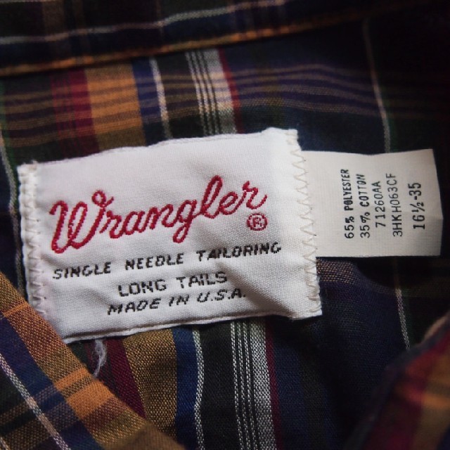 Wrangler(ラングラー)の実寸 L USA製 白タグ Wrangler ウエスタン シャツ 古着 a305 メンズのトップス(シャツ)の商品写真