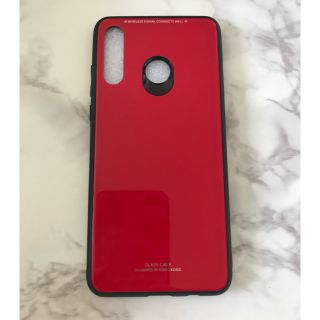 ギャラクシー(Galaxy)のシンプル&可愛い☆耐衝撃背面9HガラスケースHUAWEIP30Lite レッド(Androidケース)