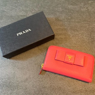 プラダ(PRADA)のプラダPRADA 長財布 リボン ピンク(財布)