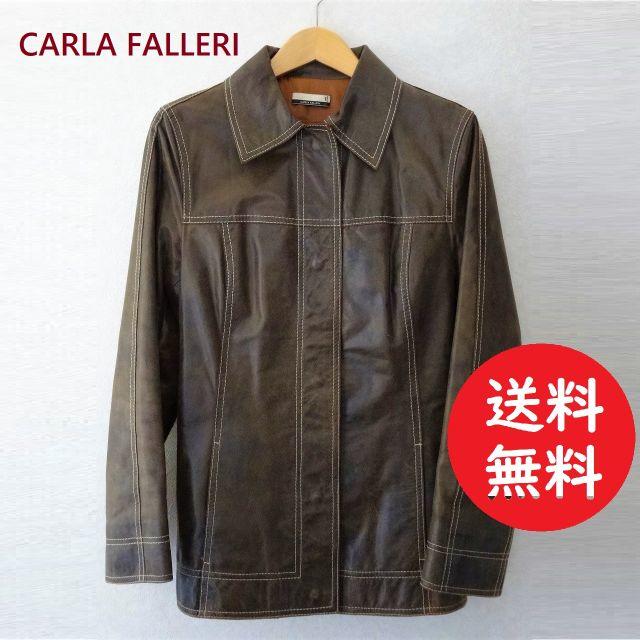 送料込 訳有 美品★Beams CARLA FALLERI レザージャケット L