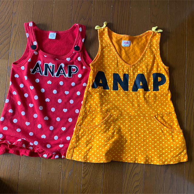 ANAP Kids(アナップキッズ)のアナップのワンピース2枚セット キッズ/ベビー/マタニティのキッズ服女の子用(90cm~)(ワンピース)の商品写真