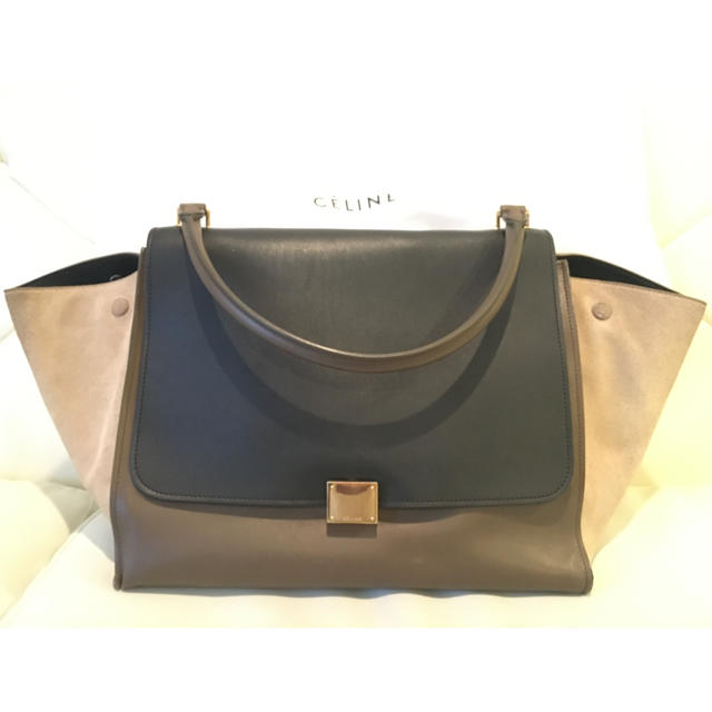 celine(セリーヌ)の【セリーヌ 】【正規品】トラペーズ　ベージュ×ブラウン (保存袋・カード付き) レディースのバッグ(ハンドバッグ)の商品写真