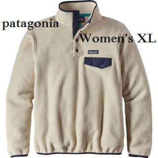 パタゴニア(patagonia)の希少 美品 ウィメンズXL パタゴニア シンチラ フリース スナップT ホワイト(ブルゾン)