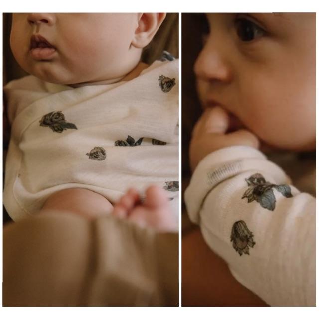 Caramel baby&child (キャラメルベビー&チャイルド)の新品✦Studio Boheme  hazelnut柄 前開きロンパース(6M) キッズ/ベビー/マタニティのベビー服(~85cm)(ロンパース)の商品写真