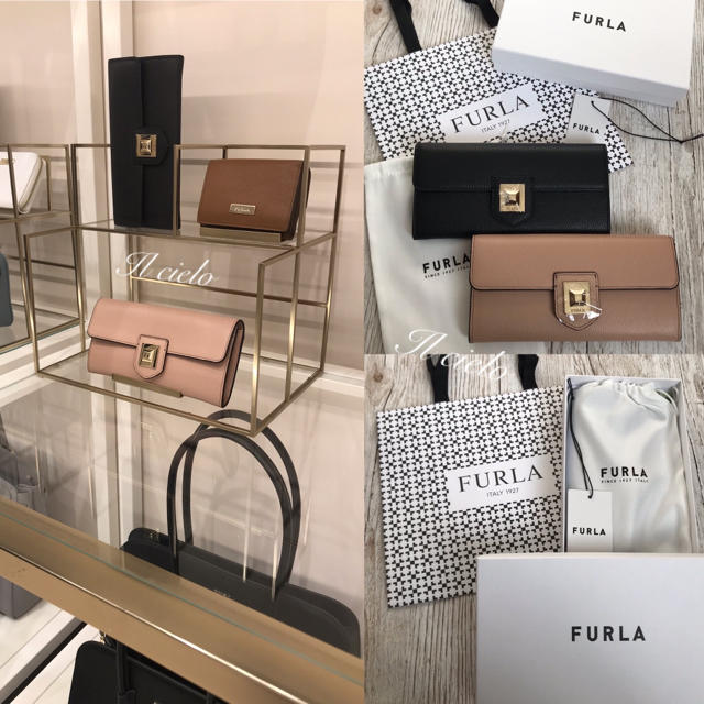 【FURLA】すぐ届く☆大人可愛いJOANN長財布*フリーポケット×1内側