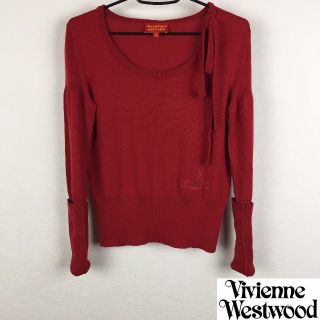 ヴィヴィアンウエストウッド(Vivienne Westwood)のヴィヴィアンウエストウッドレッドレーベル 長袖ニット レッド サイズ2(ニット/セーター)