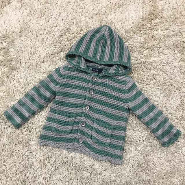 babyGAP(ベビーギャップ)のGAP  厚手コットンニットパーカー  80 キッズ/ベビー/マタニティのベビー服(~85cm)(ジャケット/コート)の商品写真