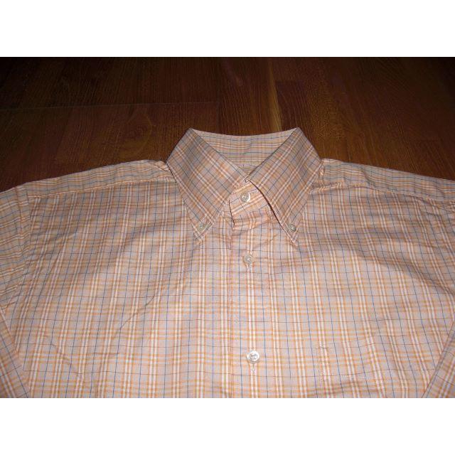 BURBERRY(バーバリー)の中古美品　バーバリーロンドン　長袖チェックシャツ　オレンジ系　Ｍ メンズのトップス(シャツ)の商品写真