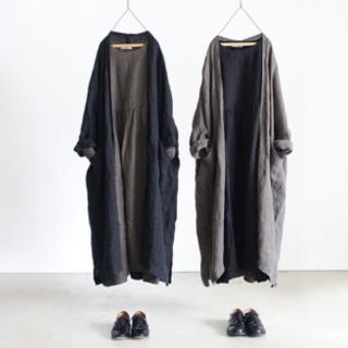 ネストローブ(nest Robe)のイチアンティークス　ビエラカーディガン（完売品）BLACK(ロングコート)