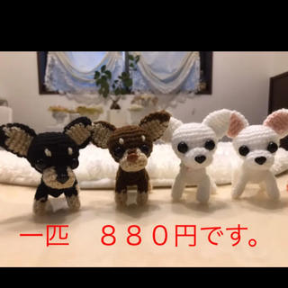 編みぐるみ♡チワワ♡ホワイト♡♡癒しグッズ♡犬好き♡わんわん(あみぐるみ)