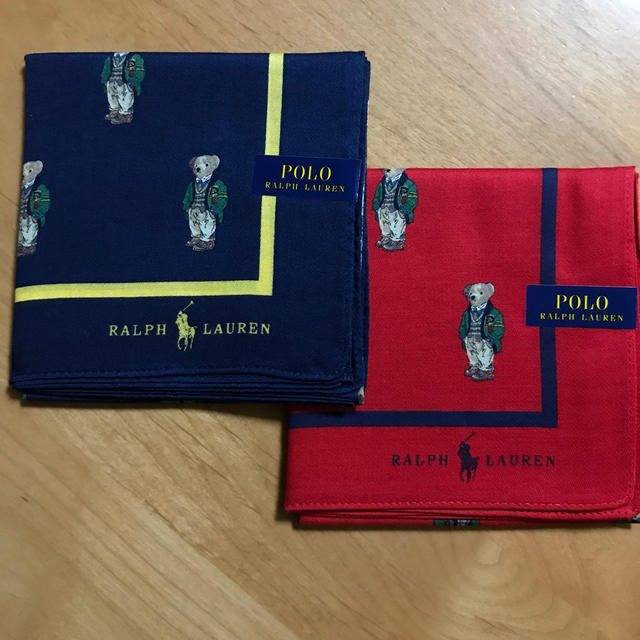 POLO RALPH LAUREN(ポロラルフローレン)のラルフローレン　新品　ハンカチ　二枚セット レディースのファッション小物(ハンカチ)の商品写真