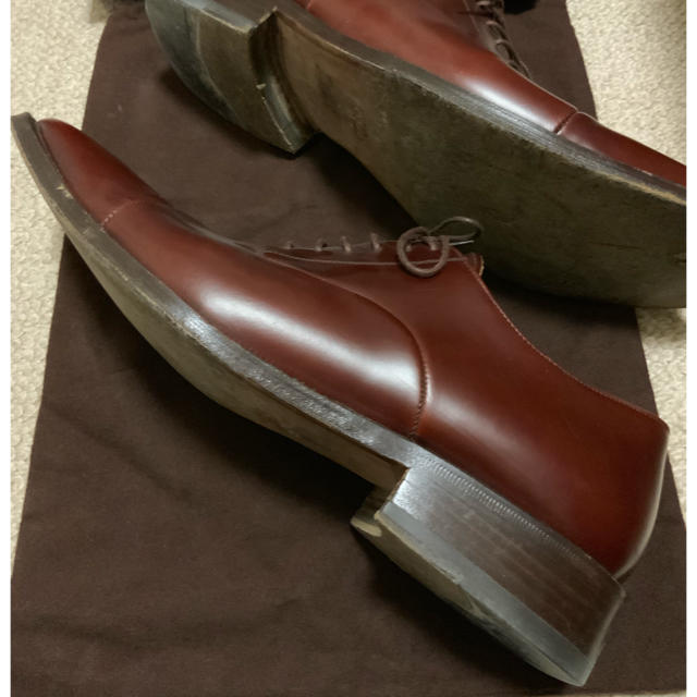 限定値下げ！POLINI 本革スクエアトゥ ブラウン メンズの靴/シューズ(ドレス/ビジネス)の商品写真
