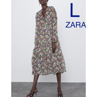 ザラ(ZARA)の【タグ付き新品】ザラ 小花柄 ティアード ワンピース(ロングワンピース/マキシワンピース)