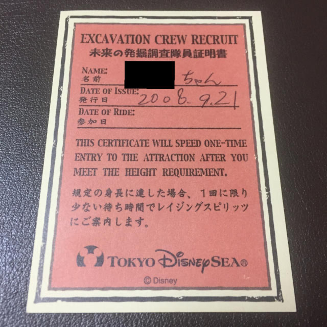 Disney - レイジングスピリッツ 未来のチャレンジャー証明書の Disney - レイジングスピリッツ 未来のチャレンジャー証明書の