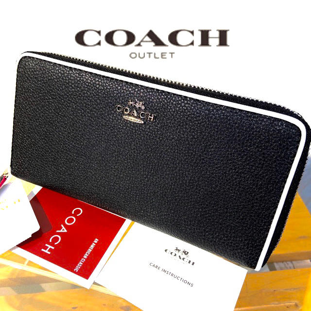 COACH(コーチ)のプレゼントにも❤️新品コーチ COOLなブラック&ホワイト ペブルレザー 長財布 メンズのファッション小物(長財布)の商品写真