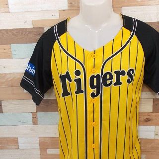 ハンシンタイガース(阪神タイガース)の【Tigers】 美品 阪神タイガース 応援ウェア イエローストライプ サイズF(応援グッズ)