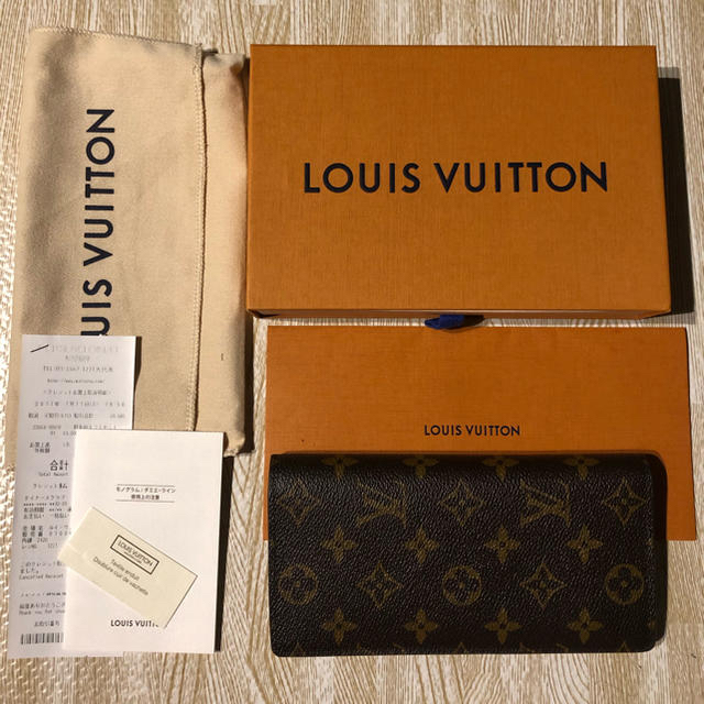 ファッション小物LOUIS VUITTON ファスナー長札 モノグラム ポルトフォイユ・ブラザ