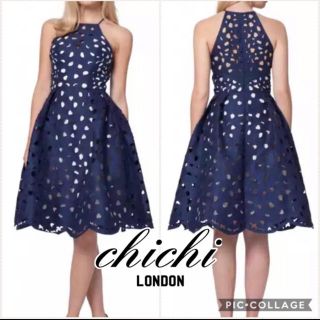 チチロンドン(Chi Chi London)のChiChiLondon#パーティードレス#ネイビー(ひざ丈ワンピース)