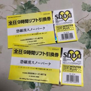 恐羅漢スノーパーク全日9時間リフト券　2枚(ウィンタースポーツ)