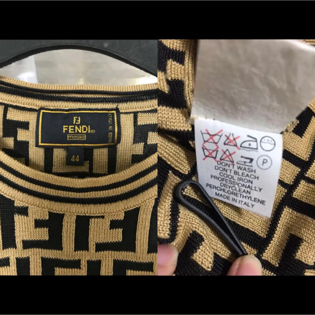 FENDI(フェンディ)のFENDI フェンディ ズッカ柄 ニット 半袖 トップス レディースのトップス(ニット/セーター)の商品写真