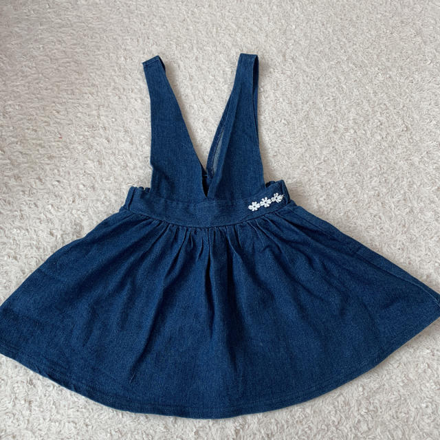 【110cm】デニムワンピース キッズ/ベビー/マタニティのキッズ服女の子用(90cm~)(ワンピース)の商品写真