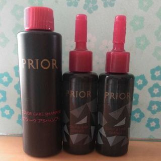 プリオール(PRIOR)のプリオールカラーケアシャンプー40ml　1個　頭皮&ヘア美容液18ml　2個(ヘアケア)