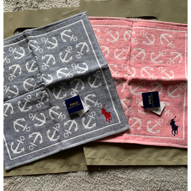 POLO RALPH LAUREN(ポロラルフローレン)のポロラルフローレン タオルハンカチ                2枚set!! レディースのファッション小物(ハンカチ)の商品写真