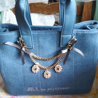 ジルバイジルスチュアート(JILL by JILLSTUART)のジュエルリボントートデニム大きいサイズ新品未使用(トートバッグ)