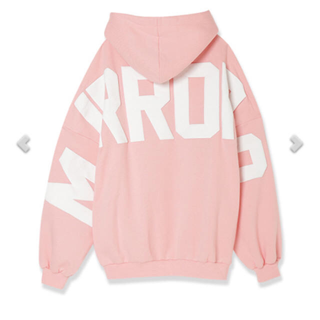 お値下MIRROR9 ICON hoodie PINK×WHITE ピンク　XL レディースのトップス(パーカー)の商品写真