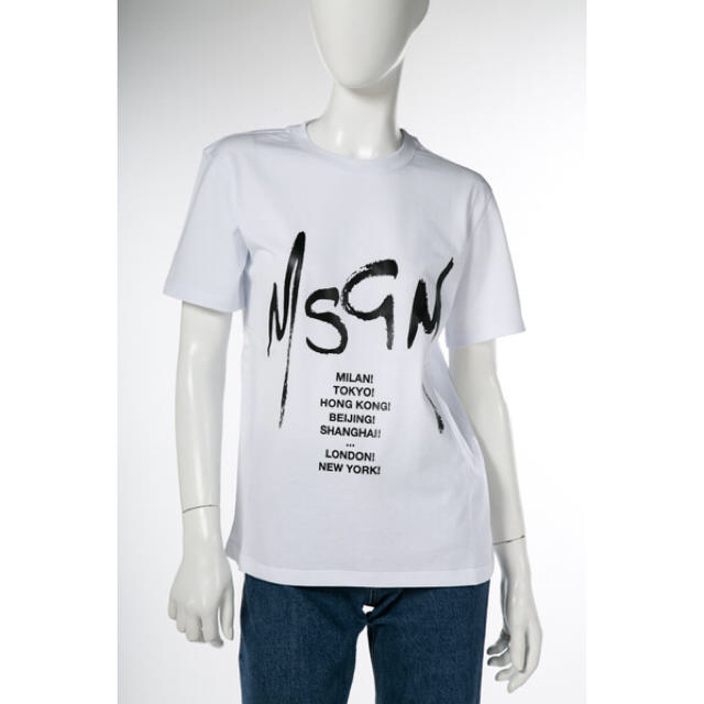 MSGM(エムエスジイエム)の少々難ありMSGM Tシャツ ホワイト XSサイズ 新品 未使用 タグ付 メンズのトップス(Tシャツ/カットソー(半袖/袖なし))の商品写真