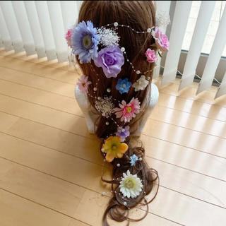 ラプンツェル髪飾り♡パステル♡かすみ草(ヘッドドレス/ドレス)